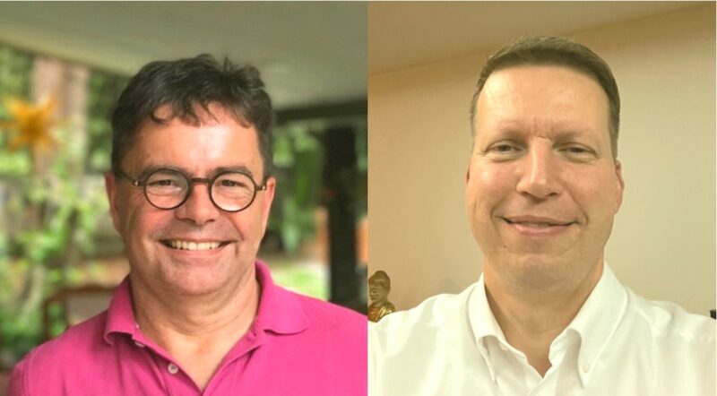 Links Pfarrer Carsten Körber, rechts Pater Andreas