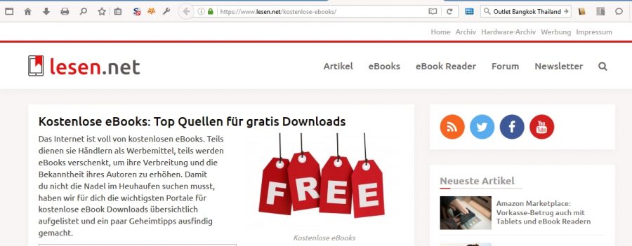 Kopf der Webseite Lesen.Net